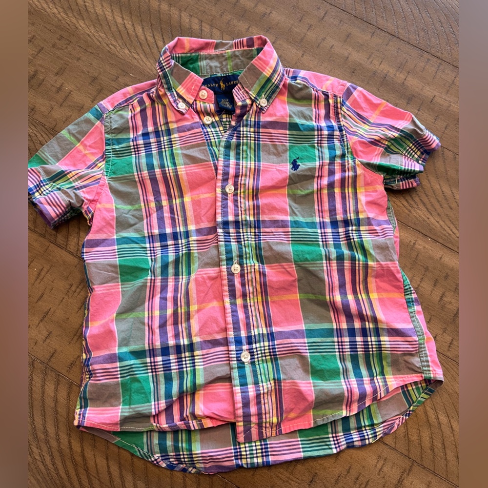 Ralph Lauren Vibrant Plaid Button-Down Shirt